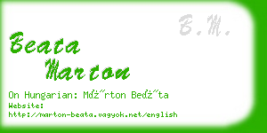 beata marton business card
